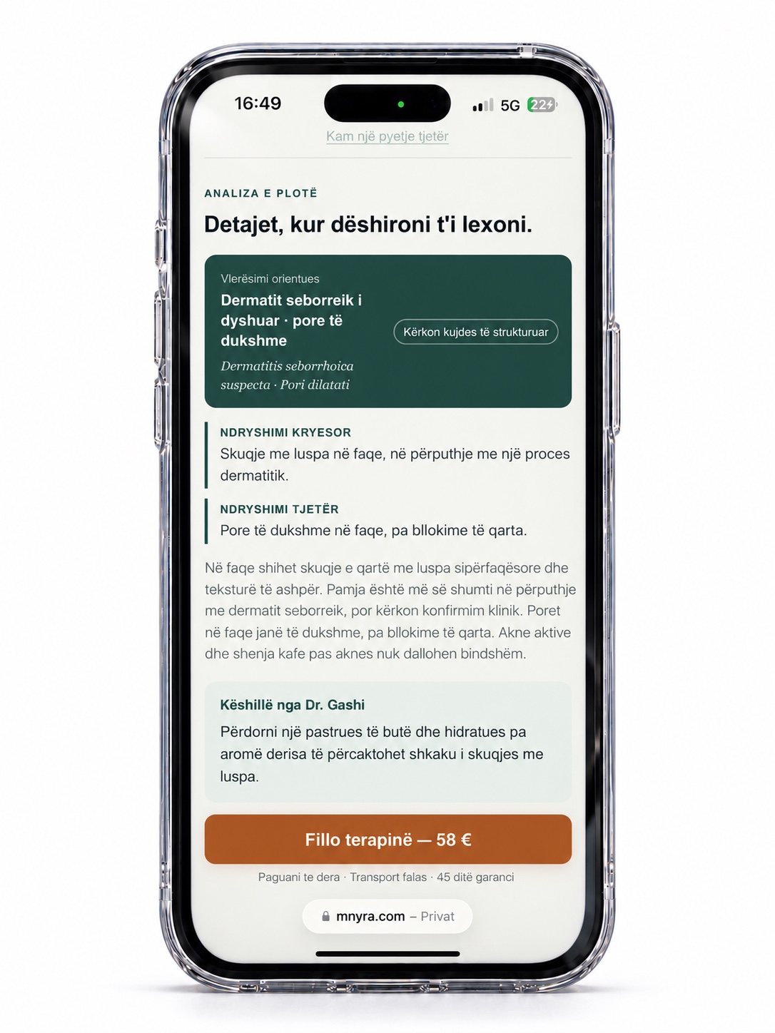 Analiza personale e lekures ne telefon